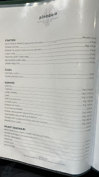 Pinóquio à Lisbon menu