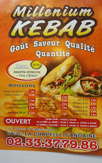 Menu / carte de Millenium Kebab à Rives-d'Andaine