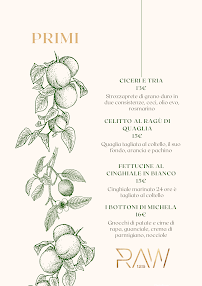 Menu du RAW125 à Velletri