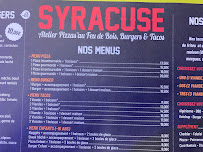 Restaurant SYRACUSE Atelier Pizzas au Feu de Bois, Burgers & Tacos à Ancenis-Saint-Géréon (le menu)