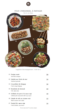 Restaurant coréen BEKSEJU VILLAGE FRANCE à Paris - menu / carte