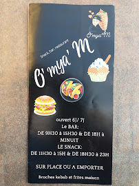 Restaurant Ô’mya’M à Mende - menu / carte