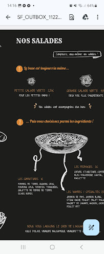Menu / carte de Pizz'burg à Brioude