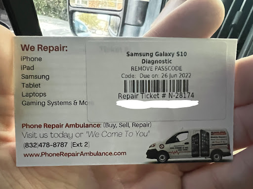 Phone Repair Service «Cell Phone Repair Ambulance Houston», reviews and photos, 10998 North Fwy, Houston, TX 77037, USA