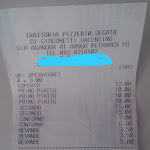 Photo n°1 de l'avis de Andrea.o fait le 29/04/2019 à 05:05 sur le  Pizzeria Trattoria Segato à Arquà Petrarca