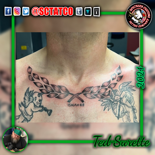 Explore sleeve skull tattoo ideas, creative tattoo ideas in Fayetteville, available at Southern Customs Tattoo Company