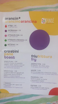 Restaurant Pinsé sicilian street food à Caltagirone (la carte)