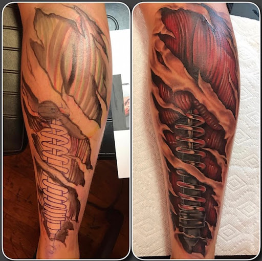 Explore sewing tattoo ideas, creative tattoo ideas in Statesville, available at Light Side Tattoo & Piercings