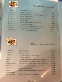 Le Baron à Paris menu