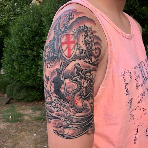 Explore mens outdoors tattoo ideas, creative tattoo ideas in Calhoun, available at A Sailors Grave Tattoo Parlor