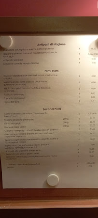 Carte du Osteria Trinità à Bassano del Grappa