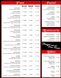 Menu du Red Carpet à Rossano Stazione