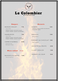 Le Colombier Steakhouse à Mitry-Mory menu