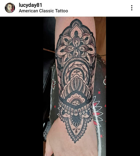 Explore left arm sleeve tattoo ideas, creative tattoo ideas in Newport News, available at American Classic Tattoo