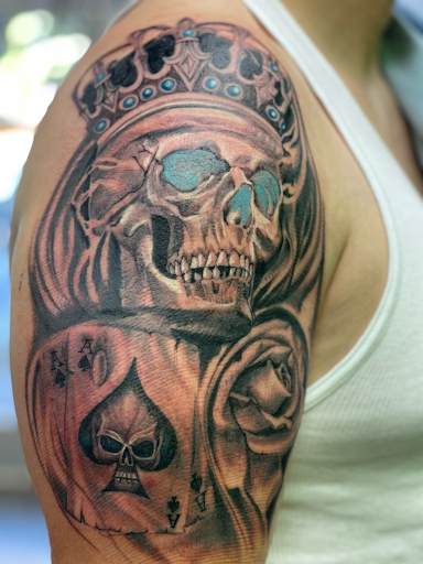 Explore stitch and angel tattoo ideas, creative tattoo ideas in Lancaster, available at Chimera Body Art Tattoo And Piercing