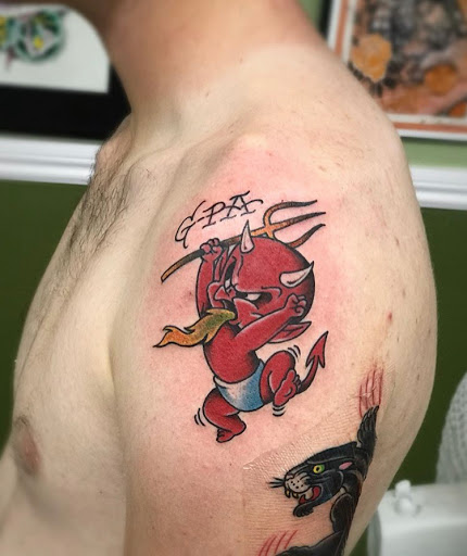Explore vampire tattoo ideas, creative tattoo ideas in Twentynine Palms, available at Hilltop Tattoo Company