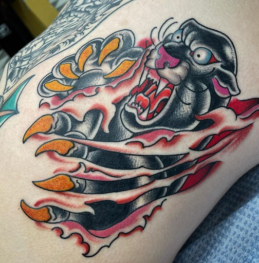 Explore broken clock tattoo ideas, creative tattoo ideas in Virginia Beach, available at Salt Water Tattoo