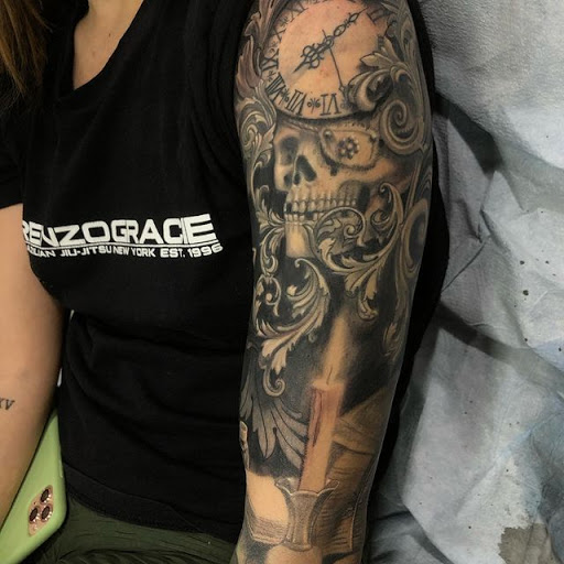 Explore black cover up tattoo ideas, creative tattoo ideas in Astoria, available at Xolotl Tattoo Gallery