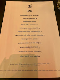 Menu du BARRED à Rome