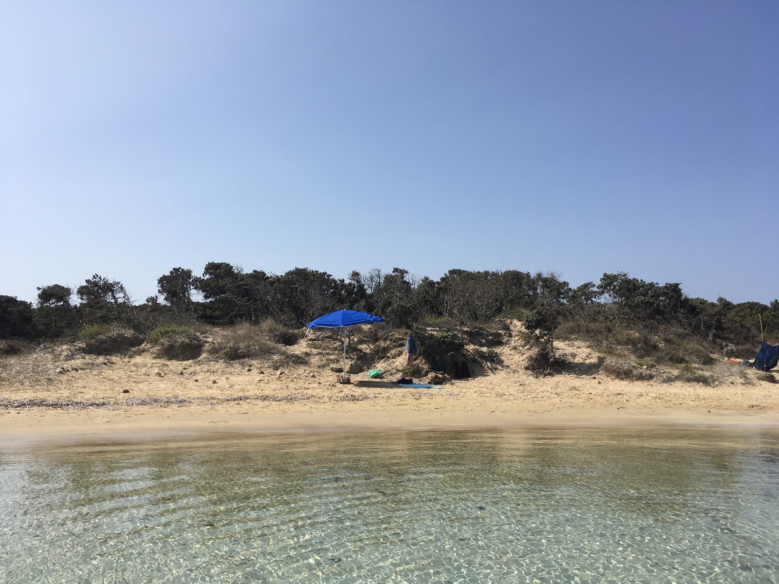 Foto de Antiparos beach con agua verde claro superficie