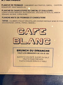 Bistro Café Blanc à Paris (le menu)