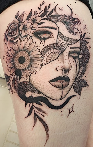 Explore tattoo cover up ideas on forearm, creative tattoo ideas in Easley, available at Peach Pit Tattoo