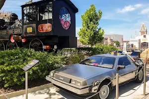 Back to the Future DeLorean Time Machine and Jules Verne Train image