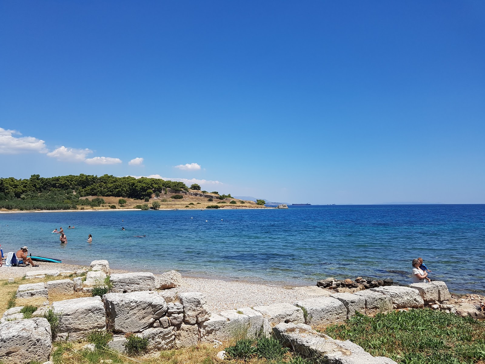 Foto von Paralia Kechrion mit beiger sand & kies Oberfläche
