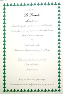 Trattoria La Locanda à Nuoro carte