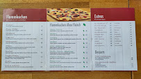 Menu / carte de Das Flammkuchenhaus à Lübeck