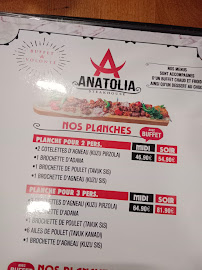 Anatolia Steakhouse à Épinay-sur-Seine menu