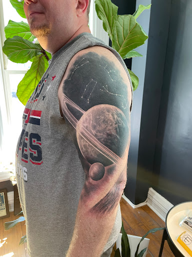 Explore upper arm tattoo ideas for females, creative tattoo ideas in Dayton, available at Aisle 9 Tattoo