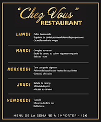 Menu du Restaurant Chez vous à Saint-Berthevin