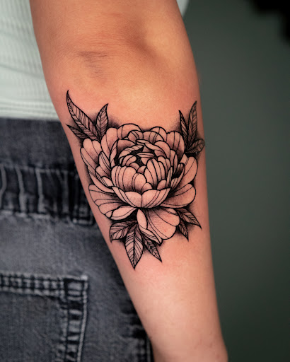 Explore floral sleeve tattoo ideas, creative tattoo ideas in Twentynine Palms, available at No Mans Land Tattoo