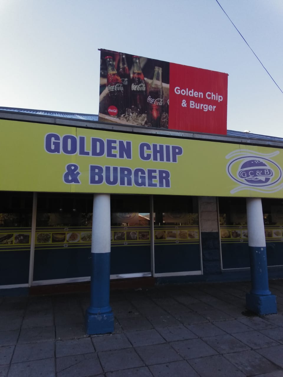 Golden chip and burger