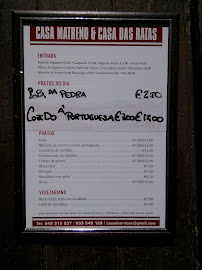 Casa das Ratas à Tomar menu