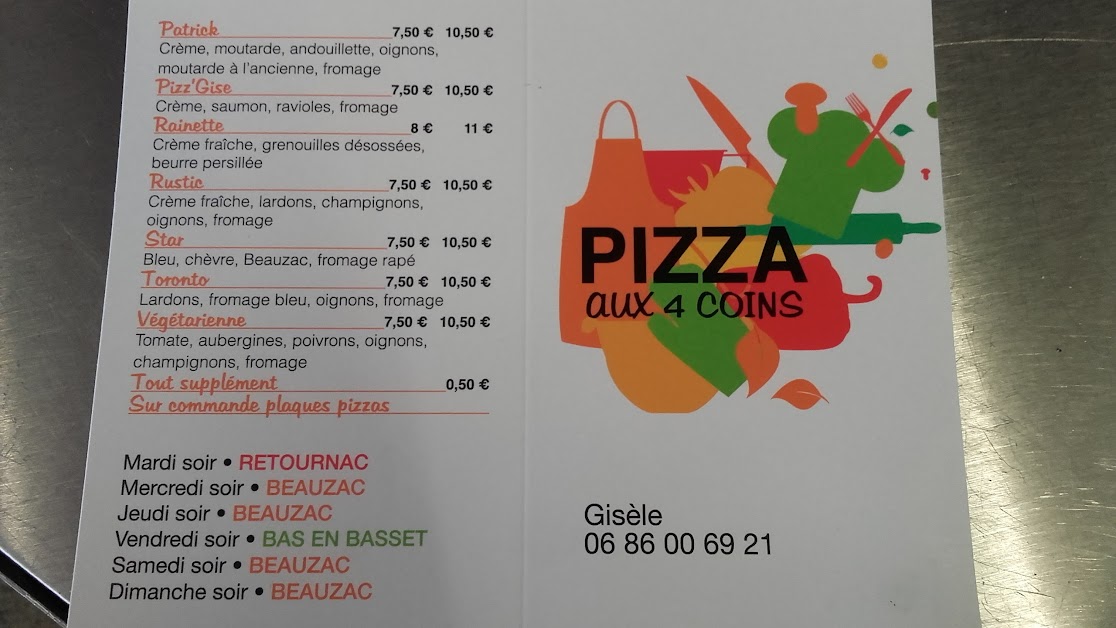 Pizza Aux 4coins à Beauzac