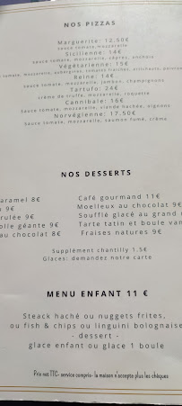 Restaurant méditerranéen Le Vogue à Antibes (le menu)
