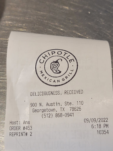 Mexican Restaurant «Chipotle Mexican Grill», reviews and photos, 900 N Austin Ave, Georgetown, TX 78628, USA