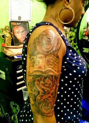 Explore cover up tattoo ideas on hip, creative tattoo ideas in Miami, available at Ink Rising Tattoo