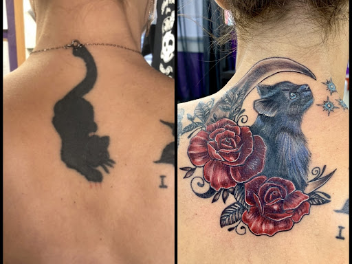 Explore deltoid tattoo ideas, creative tattoo ideas in Goshen, available at Lady Luck Studio