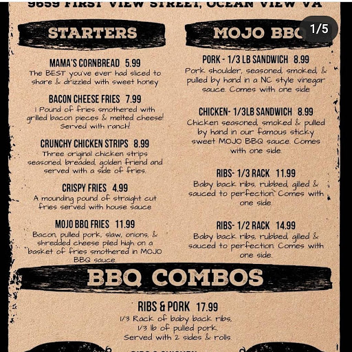 Barbecue Restaurant «Mojo Bones OV», reviews and photos, 9659 1st View St, Norfolk, VA 23503, USA