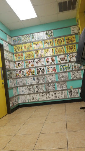 Explore colored tattoo ideas, creative tattoo ideas in Houston, available at The Electric Chair Tattoo & Piercing