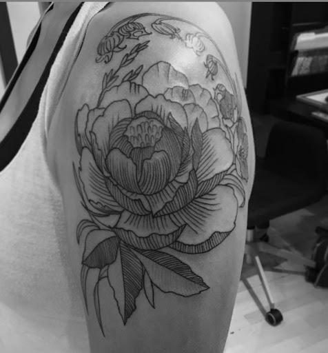 Explore forearm sleeve tattoo ideas for men, creative tattoo ideas in Lawrence, available at Standard Electric Tattooing