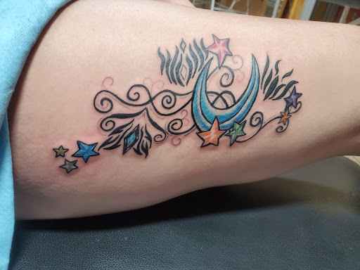 Explore dark angel tattoo ideas, creative tattoo ideas in Biloxi, available at Carnivale Tattoo