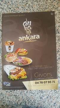Carte du Restaurant Ankara à Givors