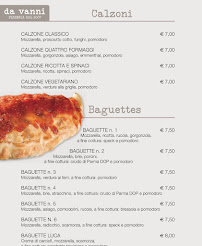 Pizzeria Da Vanni à Padua menu