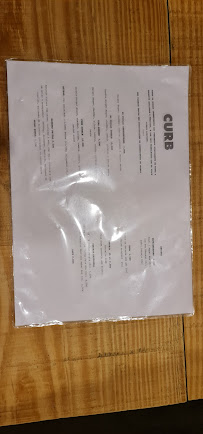 CURB à Porto menu