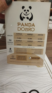 Restaurant Panda Douro à Rio Tinto (le menu)