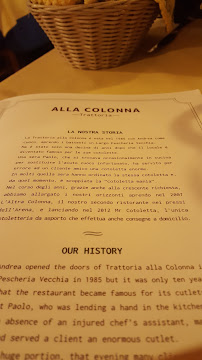 Trattoria alla Colonna à Verona menu